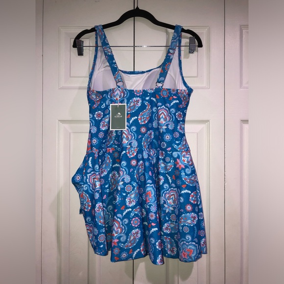 Eomenie One Piece Swimdress Swimsuit Tummy Control Skirt Bathing Suit - Picture 7 of 9